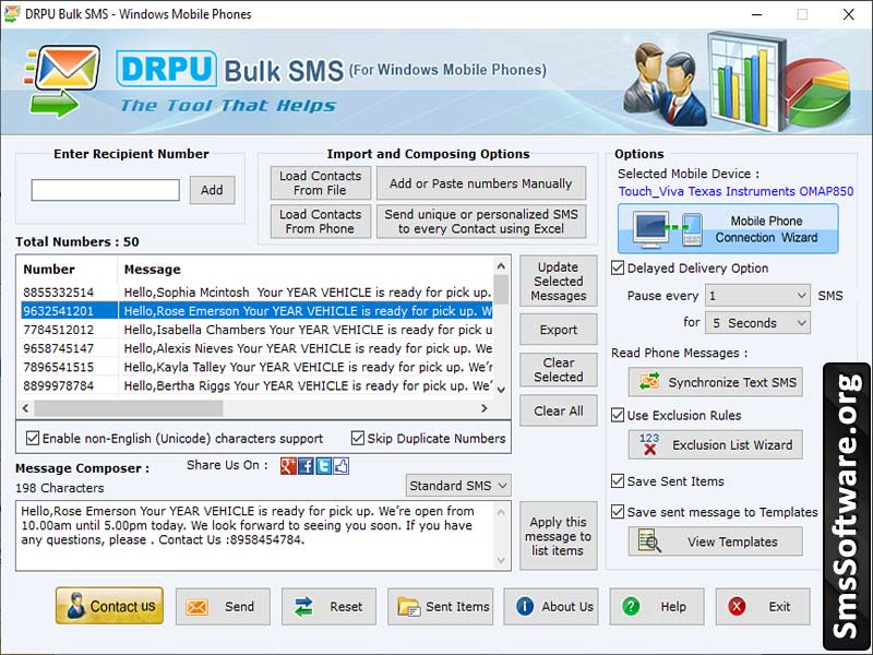 Bulk SMS Application screen shot
