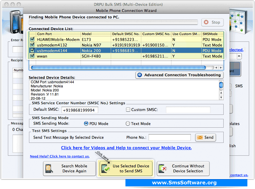 Mac Bulk SMS Software for Multi Device