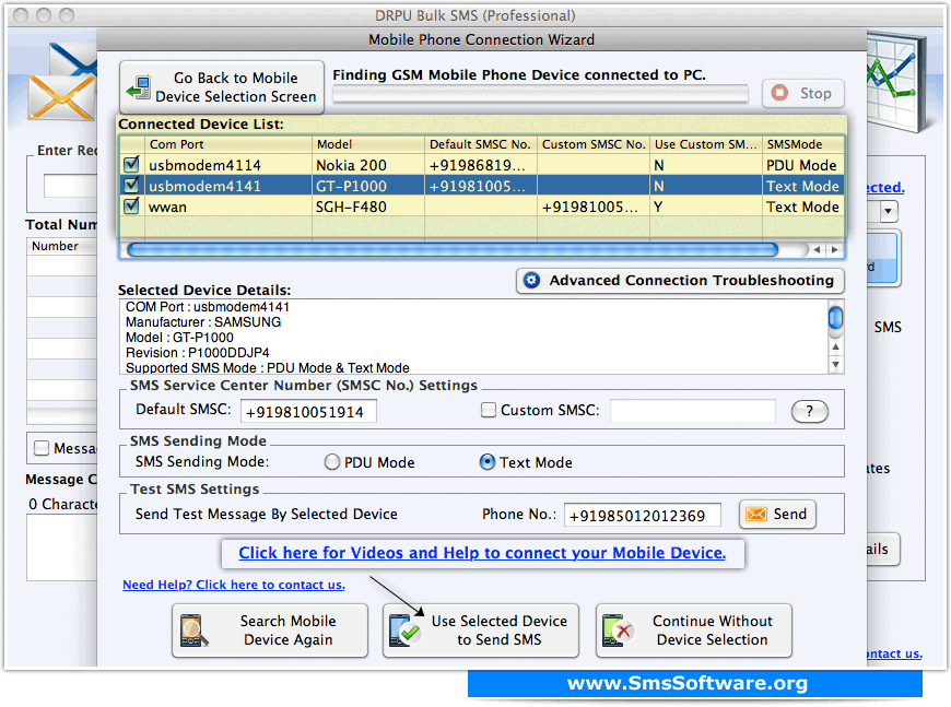 Mac Bulk SMS Software - Professional