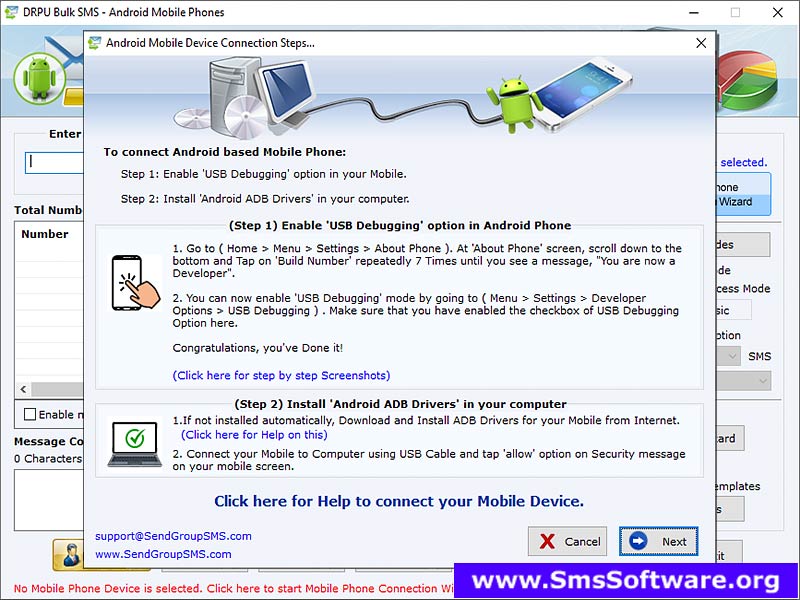 Windows 7 Bulk SMS for Android Mobile Phone 8.3.1 full