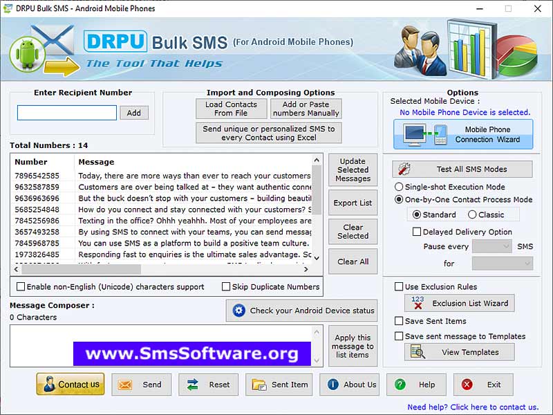 Screenshot of Android SMS software 8.3.2