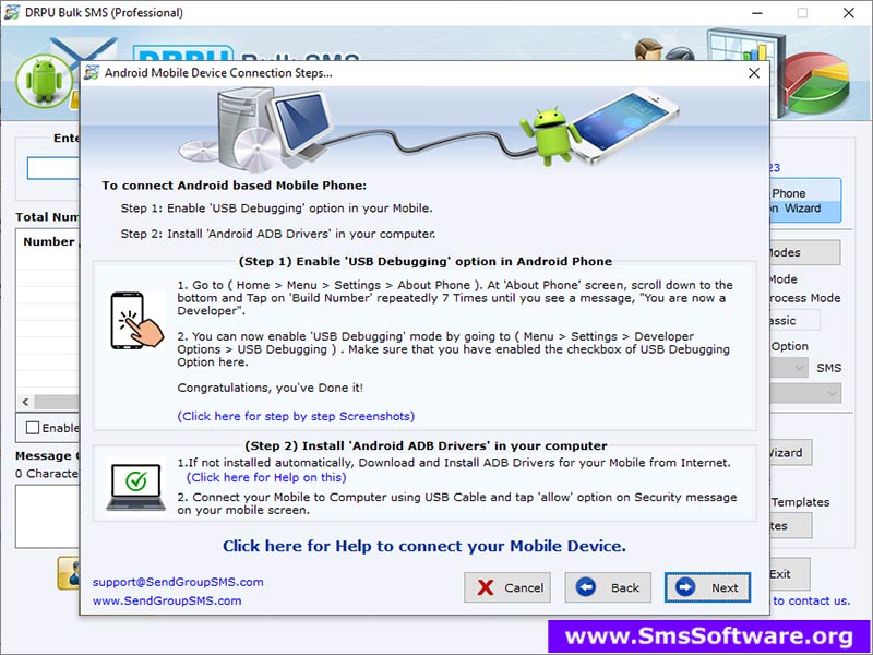 Screenshot of Group Text Messaging Utility