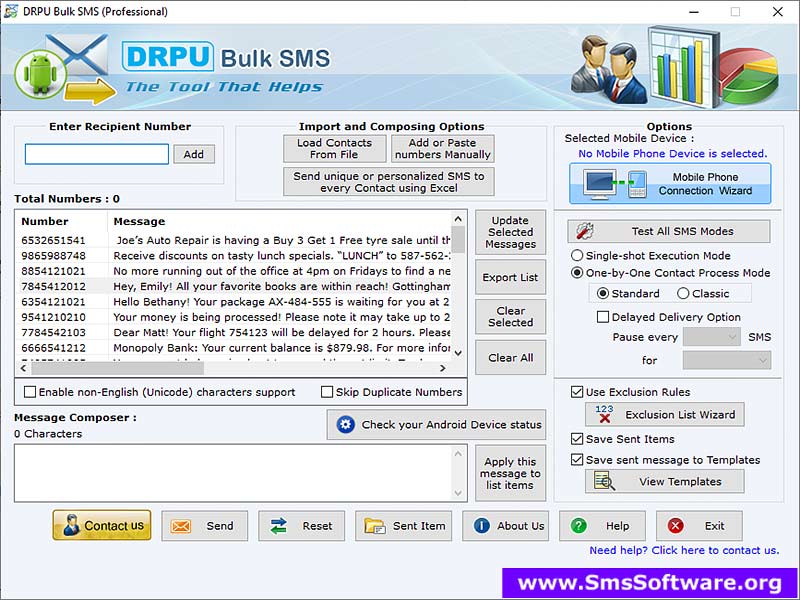 Screenshot of Bulk SMS Software