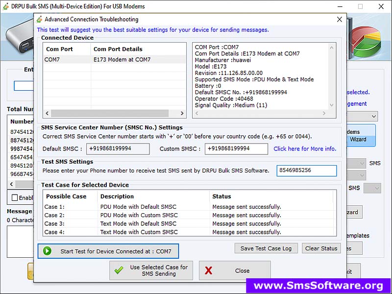 Screenshot of Bulk SMS For Multi USB Modem