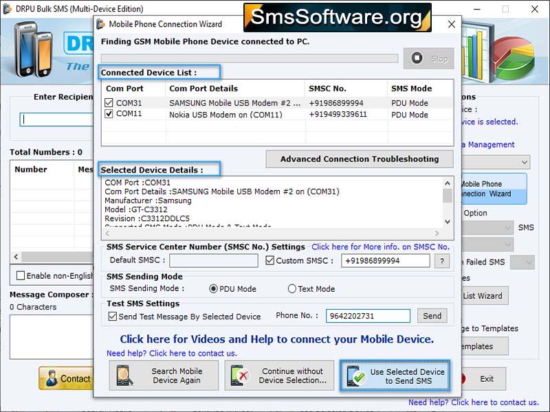 Screenshot of Send Free SMS GSM Mobile