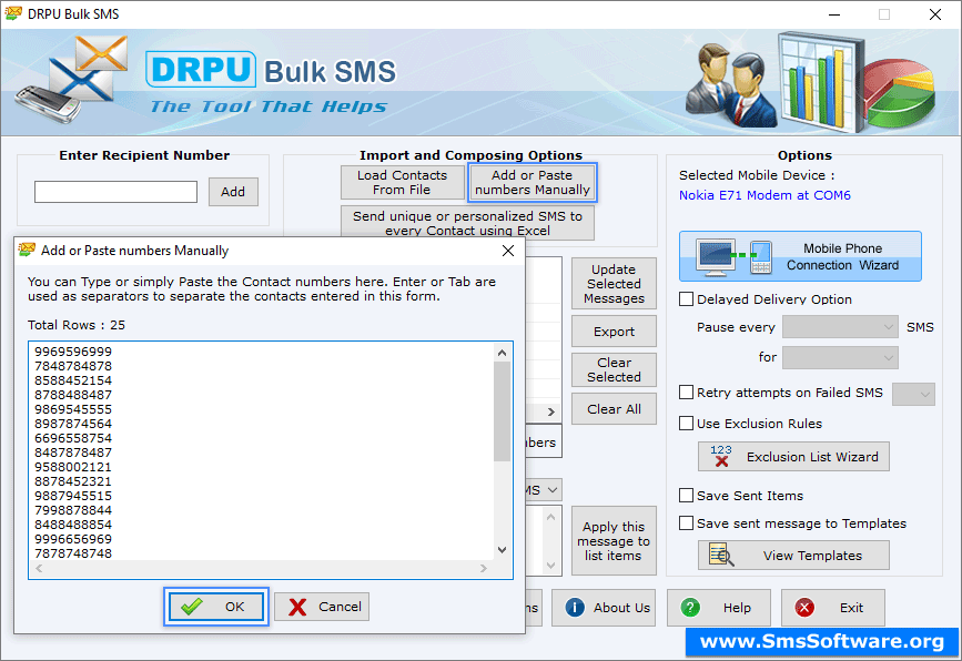 Bulk SMS Software for GSM Mobile Phones