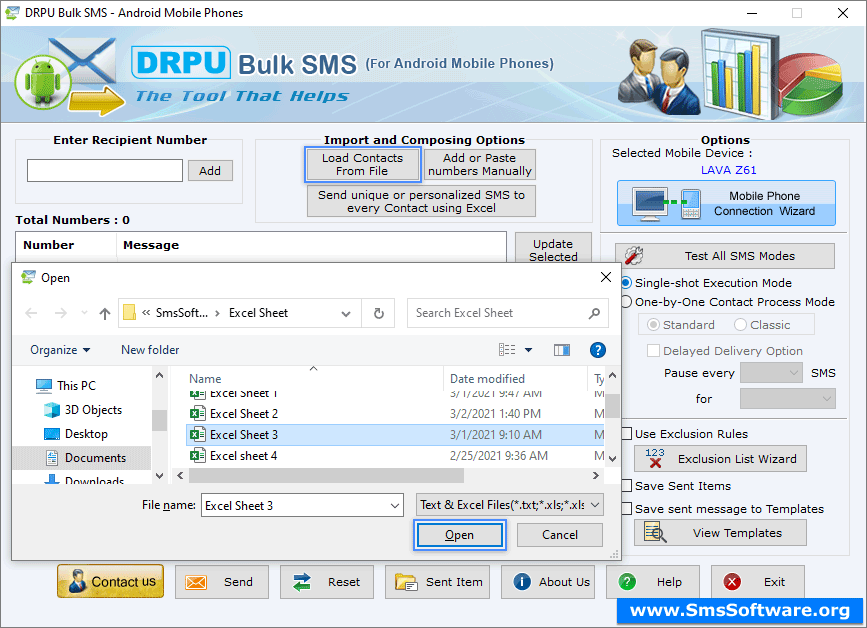 Bulk SMS Software for Android Mobile Phone