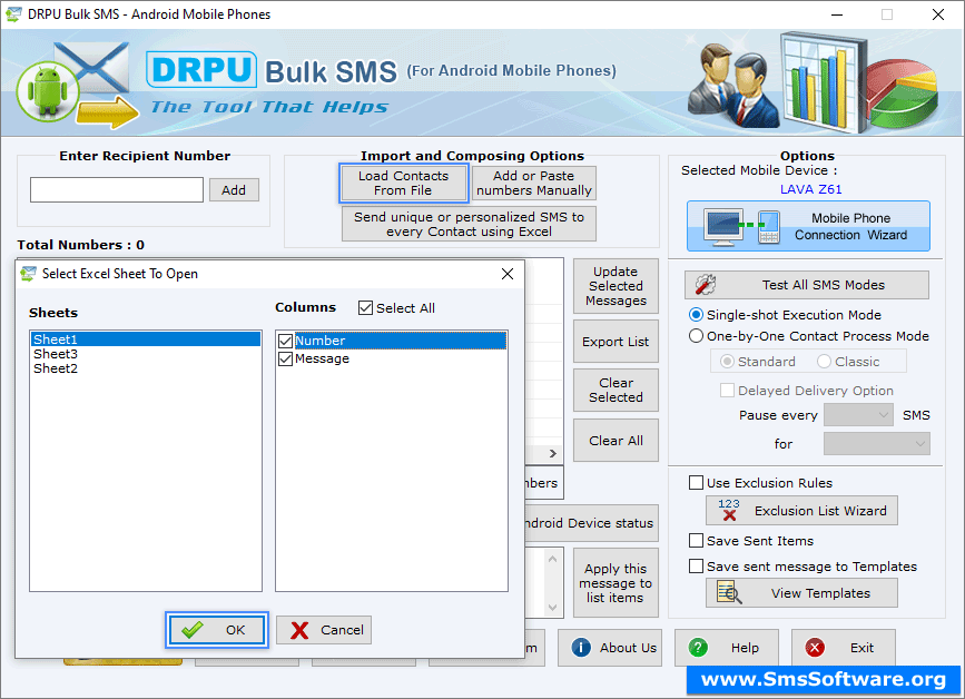 Bulk SMS Software for Android Mobile Phone