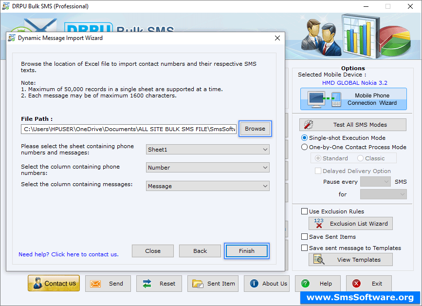 Browse the path of excel file