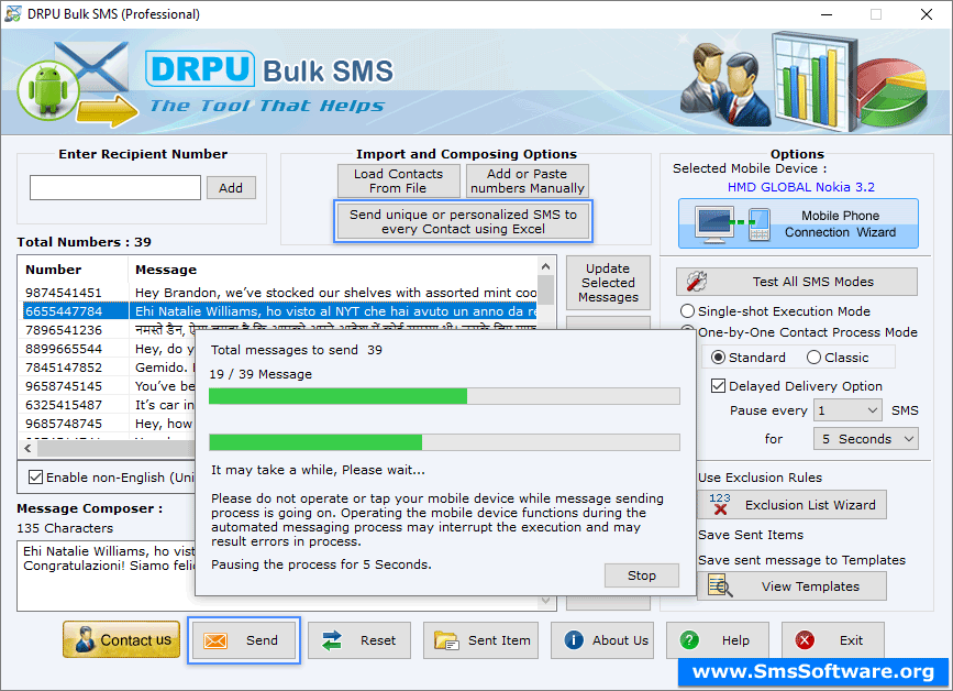 SMS Sending Process