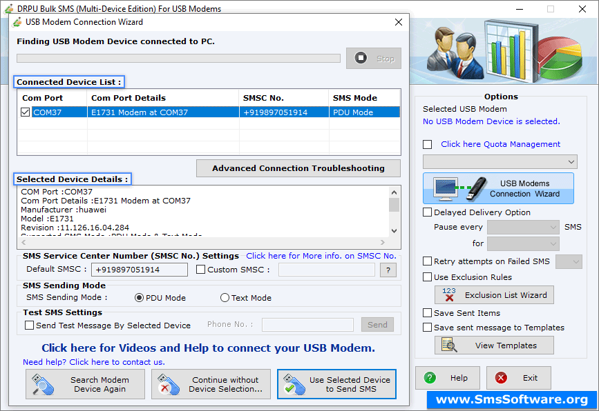 USB Modems Connection Wizard