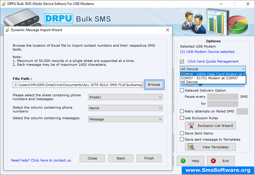 Browse Excel File