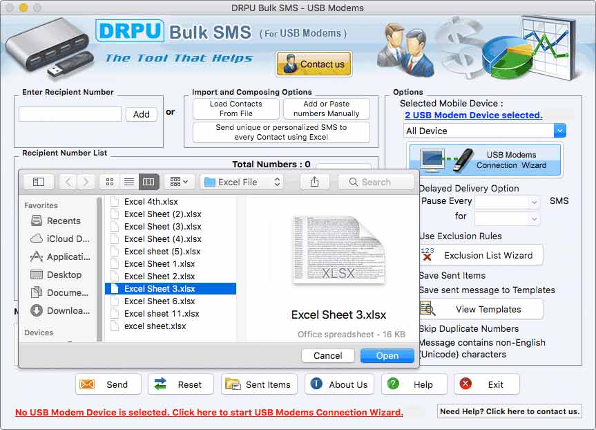 MacOS X USB Modem Bulk SMS Application, Mac Bulk Text Messaging Tool for Modem, Apple OS USB Modem Group SMS Software, Apple MacOS Bulk SMS Tool for USB Modem, Mac Mass SMS Sending Program for Modem, USB Modem Bulk SMS Generator for MacOS